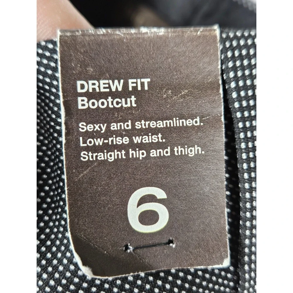 The Limited Drew Fit Bootcut Dress Pants Black White Micro Check Size 6R New